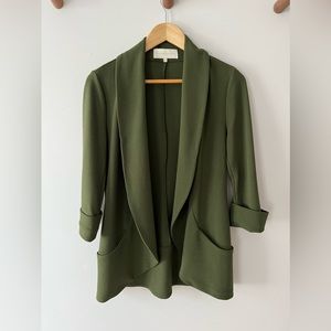 Green Knit Tunic Blazer